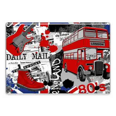 London Themed Epoxy Dome Rectangular Souvenir Fridge Magnet 95x65 mm - Standart - 8