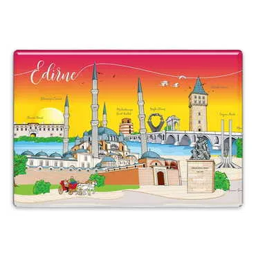 Toptan Şehre Özel Myros Dikdörtgen Magnet 95x65 mm