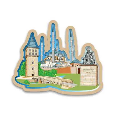 City Themed Wooden Customised Souvenir Fridge Magnet