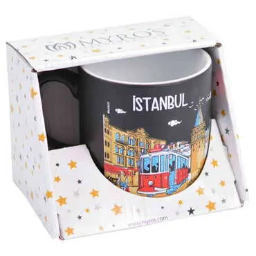 Toptan İstanbul Temalı Kutulu Serami̇k Kupa T 82*90 Mm