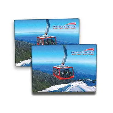 Cable Card Themed Wooden Canvas Fridge Magnet 50x70 mm