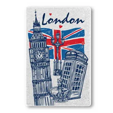 London Themed Customised Stone Fridge Magnet 60x45 mm - Standart - 2