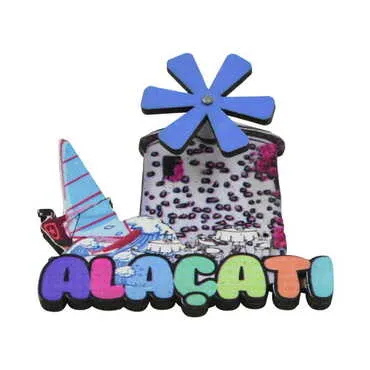 Alacati Themed Wooden Customised 2D Souvenir Fridge Magnet - 2