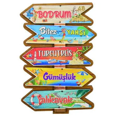 Bodrum Region Themed Wooden Customised 2D Souvenir Fridge Magnet