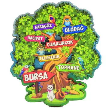 Bursa Themed Wooden Customised 2D Souvenir Fridge Magnet - 2