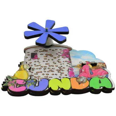 Cunda Themed Wooden Customised 2D Souvenir Fridge Magnet - 2