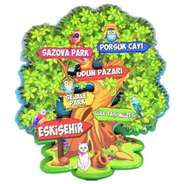 Eskisehir Themed Wooden Customised 2D Souvenir Fridge Magnet