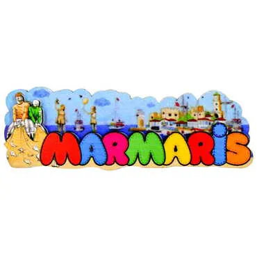 Marmaris Themed Wooden Customised 2D Souvenir Fridge Magnet - 4