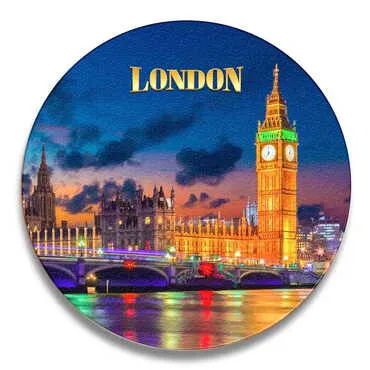 City Themed Wooden Custom Printed Souvenir Coaster 100 mm - Standart - 2