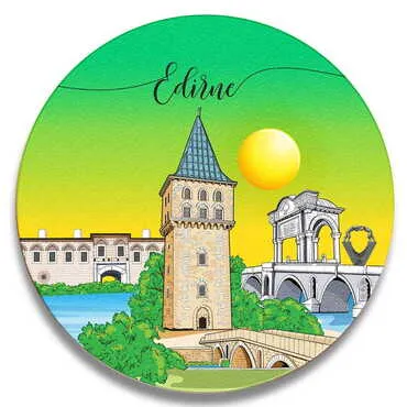 City Themed Wooden Custom Printed Souvenir Coaster 100 mm - Standart - 3