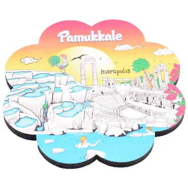 Toptan Pamukkale Temalı 4 Lü Resi̇mli̇ Bardak Altliği
