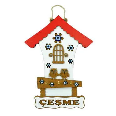 Toptan Çeşme Temalı Ahşap Duvar Süsü 25 cm