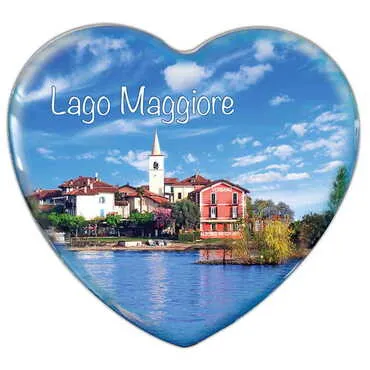 City Themed Heart Shaped Mini Fridge Magnet 40x37 mm