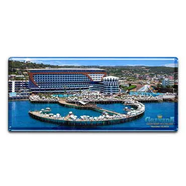 Hotel Themed Epoxy Dome Mini Panoramic Souvenir Fridge Magnet 85x35 mm