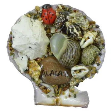 Alacati Themed Sea Shell Souvenir Fridge Magnet - Standart