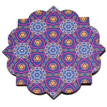 Mandala Themed Wooden Customised Souvenir Coaster 90mm