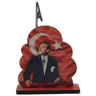 Toptan Atatürk Temalı Myros Ahşap Kağıt Tutucu - Standart - 2