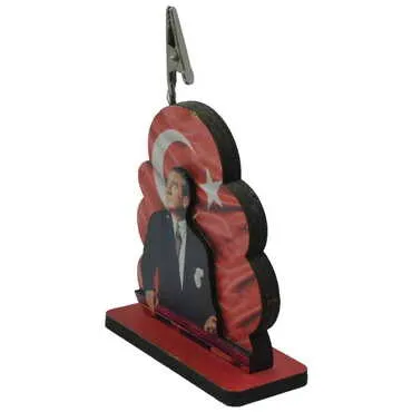 Toptan Atatürk Temalı Myros Ahşap Kağıt Tutucu - Standart - 3