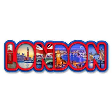 City Themed Wooden UV Printed City Name Letter Fridge Magnet - Standart - 2