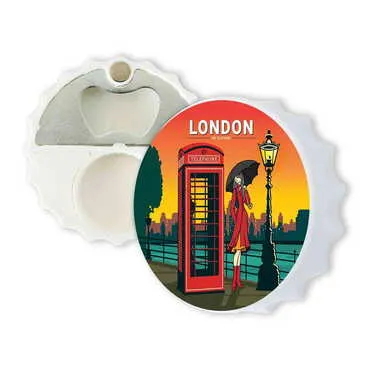 City Themed Customised Uv Printed Bottle Cap Shaped Plastic Base Bottle Opener 63x15 mm - Standart - 2