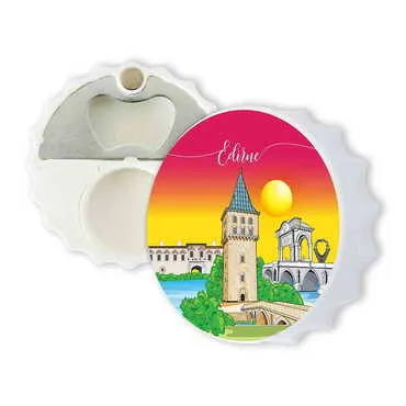City Themed Customised Uv Printed Bottle Cap Shaped Plastic Base Bottle Opener 63x15 mm - Standart - 3