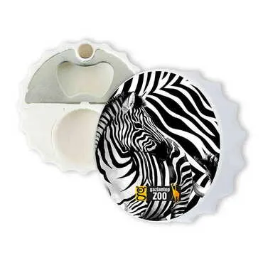Zoo Themed Customised Uv Printed Bottle Cap Shaped Plastic Base Bottle Opener 63x15 mm