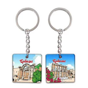 Toptan Müze Temalı Uv Baskılı Kare Anahtarlık 40x108 mm - Standart