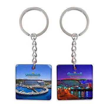 Toptan Otel Temalı Uv Baskılı Kare Anahtarlık 40x108 mm - Standart