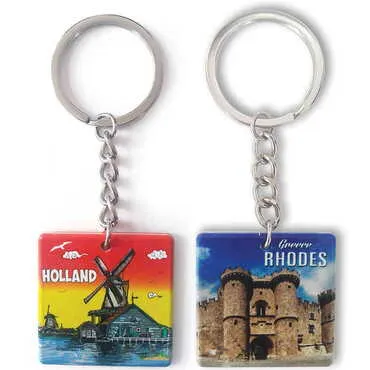 Customazible Customised Uv Printed Plastic Base Round Keyring 40x108 mm
