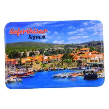 Sığacık Themed Customised UV Printed Plastic Base Rectangle Fridge Magnet 80x50 mm
