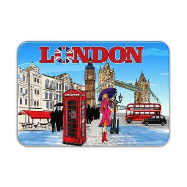 City Themed Customised UV Printed Plastic Base Rectangle Fridge Magnet 80x50 mm - Standart - 2