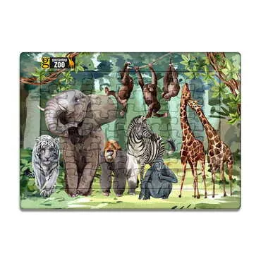Toptan Hayvanat Bahçesi Temalı Uv Baskılı Puzzle 130x180 mm