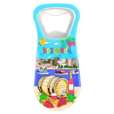 Bozcaada Themed Customised Uv Printed Plastic Base Plastic Base Bottle Opener 95x43 mm - Standart