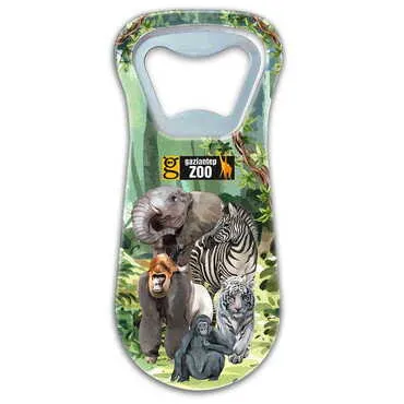 Zoo Themed Customised Uv Printed Plastic Base Plastic Base Bottle Opener 95x43 mm