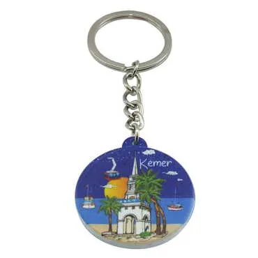 Kemer Themed Customised UV Printed Plastic Base Square Keyring 38x100 mm