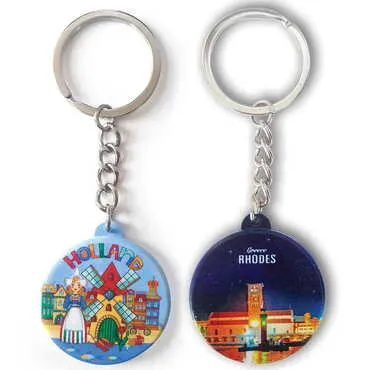 Customazible Customised UV Printed Plastic Base Square Keyring 38x100 mm