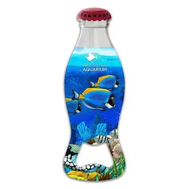 Aquapark Themed Customised Uv Printed Coca Cola Bottle Shape Plastic Base Bottle Opener 42x120 mm