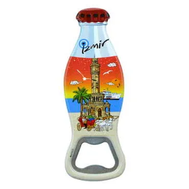Toptan İzmir Temalı Myros Şişe Açacak Magnet 42x120 mm