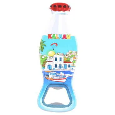Kalkan Themed Customised Uv Printed Coca Cola Bottle Shape Plastic Base Bottle Opener 42x120 mm