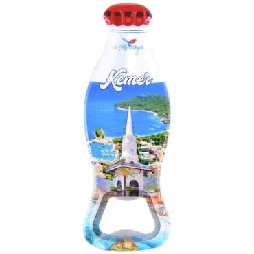 Kemer Themed Customised Uv Printed Coca Cola Bottle Shape Plastic Base Bottle Opener 42x120 mm