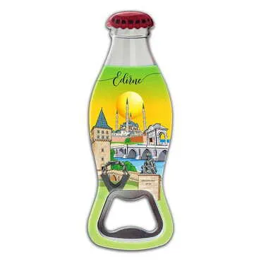 City Themed Customised Uv Printed Coca Cola Bottle Shape Plastic Base Bottle Opener 42x120 mm
