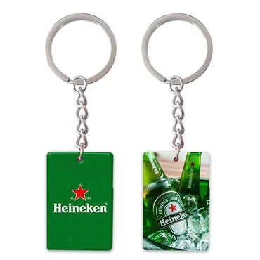 Promotional Customised UV Printed Plastic Base Rectangle Keyring 31x106 mm - Standart