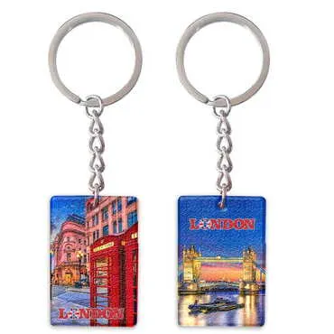 City Themed Customised UV Printed Plastic Base Rectangle Keyring 31x106 mm - Standart - 2
