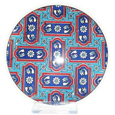 Turkish Ceramic Serigraphy Round Trivet 167 mm - Standart - 4