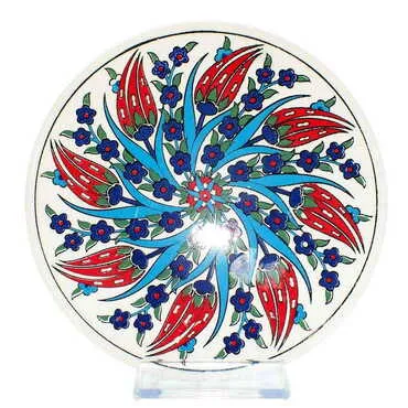 Turkish Ceramic Serigraphy Round Trivet 167 mm - Standart - 5