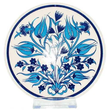 Turkish Ceramic Serigraphy Round Trivet 167 mm - Standart - 6
