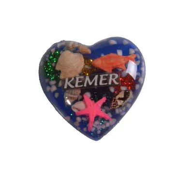 Toptan Kalp Temalı Şeffaf Polyester Magnet