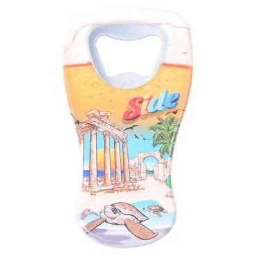 Side Themed Customised UV Printed Beer Glass Shape Plastic Base Bottle Opener 52x97 mm