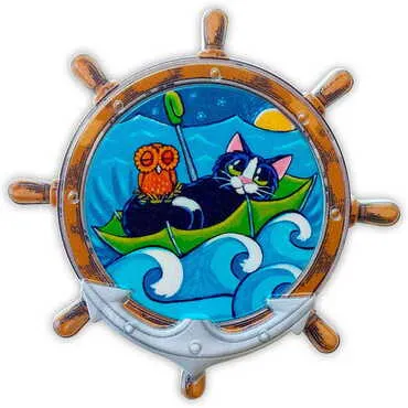 Customazible Customised UV Printed Plastic Base Marin Rudder Shaped Fridge Magnet 82x82 mm