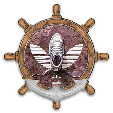 Promotional Customised UV Printed Plastic Base Marin Rudder Shaped Fridge Magnet 82x82 mm